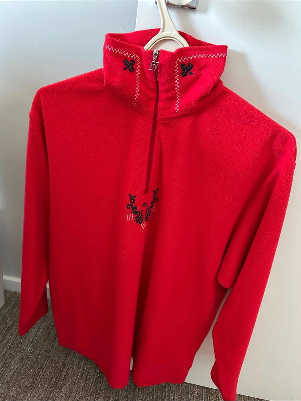 Women’s Red Half-Zip Turtleneck Fleece